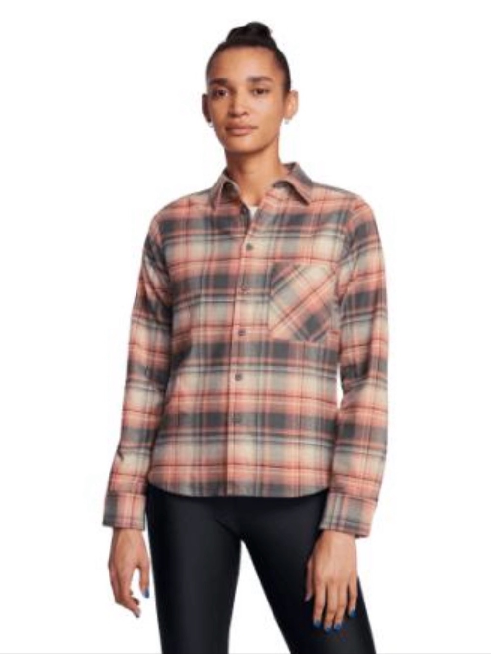 Under Armour UA Expanse Flannel Women’s Small Plaid Loose Fit